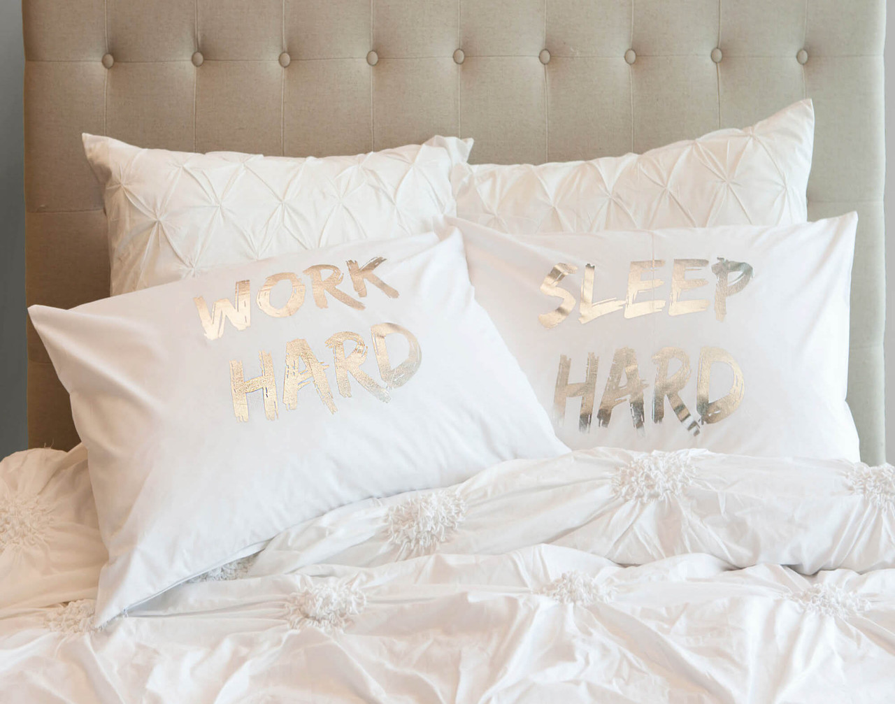 Pillow Talk Novelty Pillowcases Work Hard Qe Home
