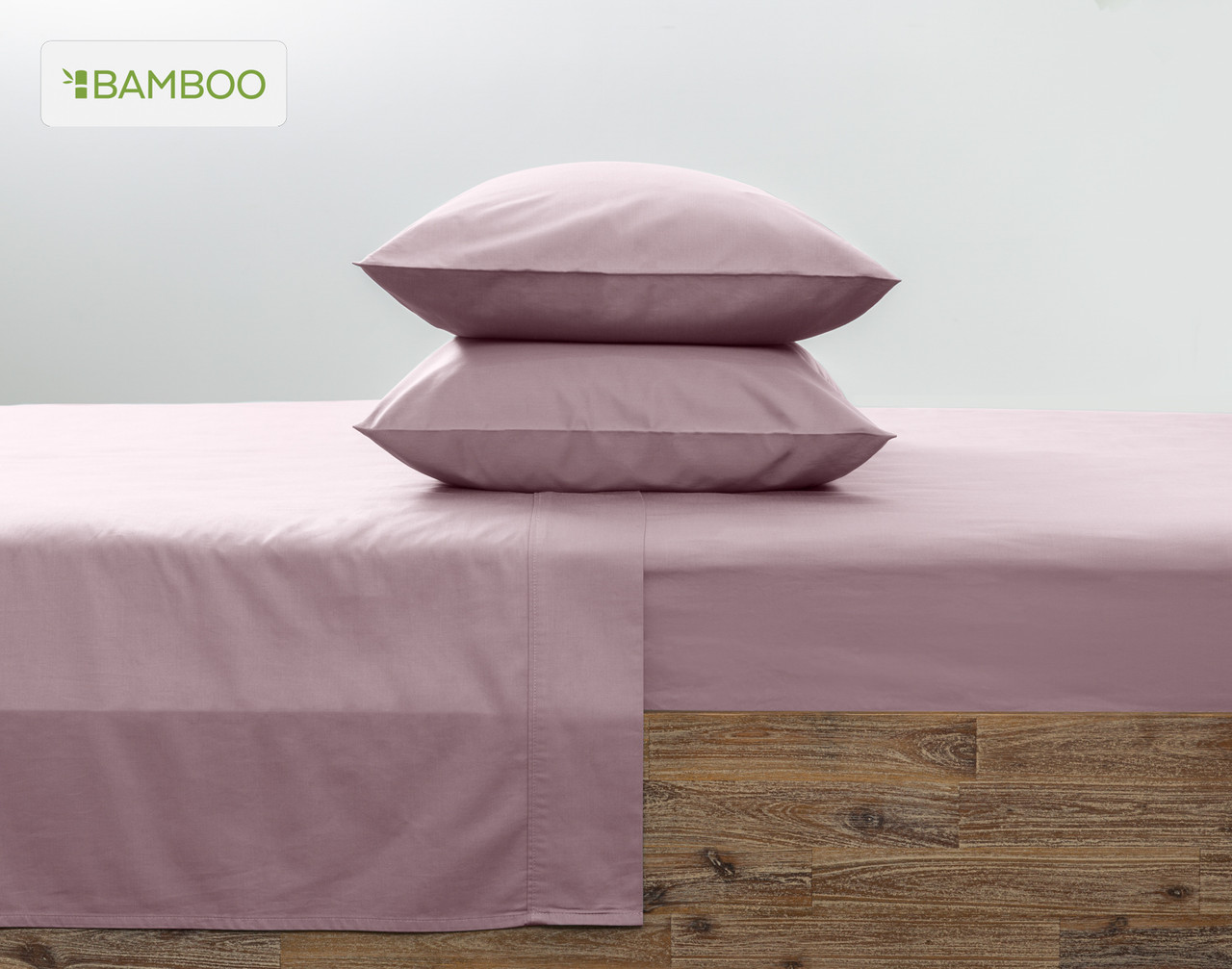 Bamboo Cotton Pillowcases stacked as a pair in Orchid 