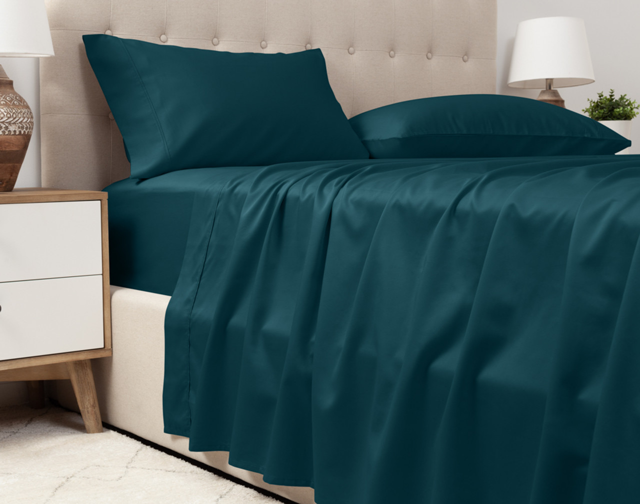 Eucalyptus Luxe Flat Sheet - Deep Ocean