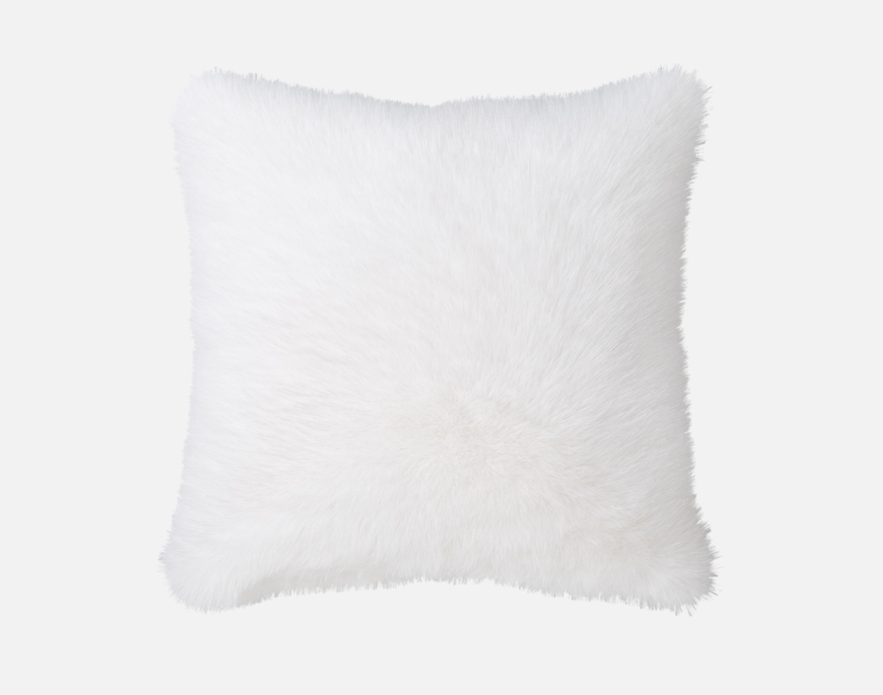 Front view of our Polar Fur Euro Sham in White resting against a solid white background.