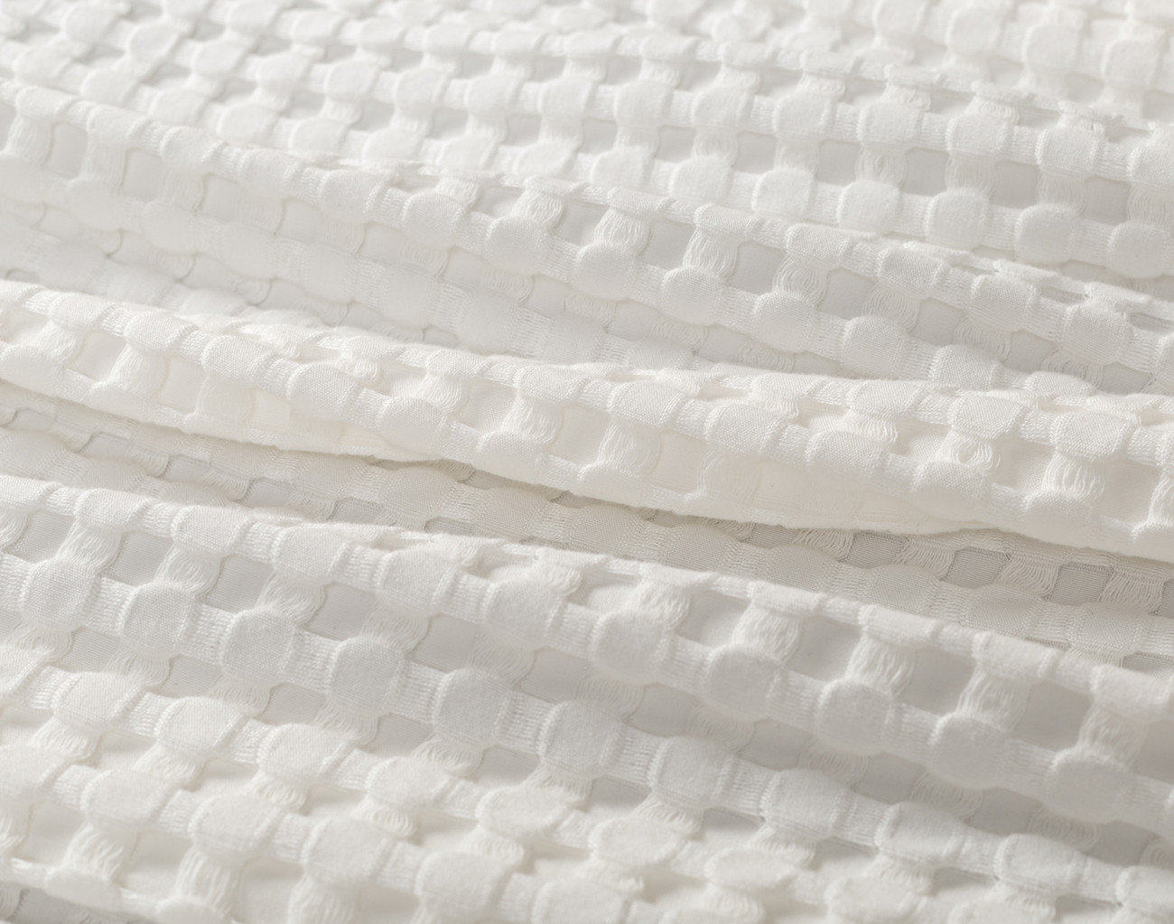 Bamboo Cotton Waffle Blanket - White | QE Home
