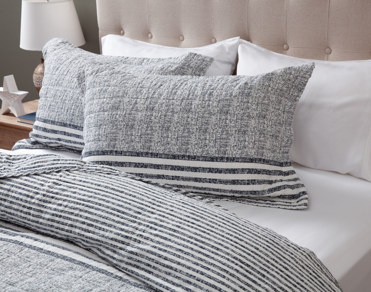 Delray Striped Cotton Quilt Set | QE Home
