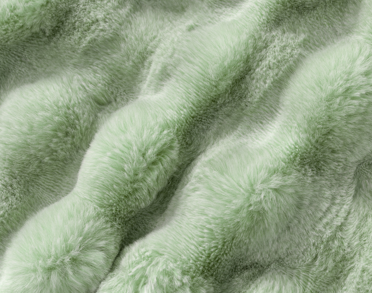 Bubble Faux Fur Throw Green QE Home