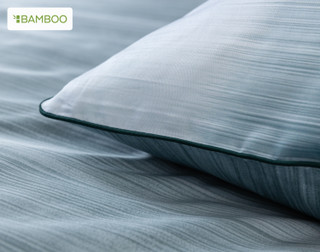 Close-up on the corner of our Horizons Pillow Sham to show its slight piped edge.