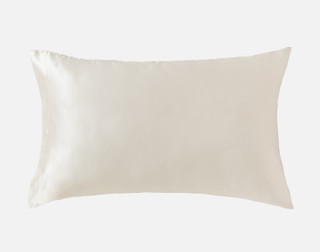 The reverse side of our Mulberry Silk Pillowcase in Georgia on a solid white background.
