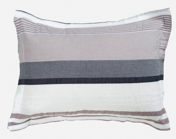 Full view of Breton Nautical Pillow Sham on a blank background.