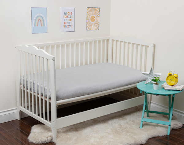 Bamboo Cotton Crib-Sized Fitted Sheet - Activated Charcoal