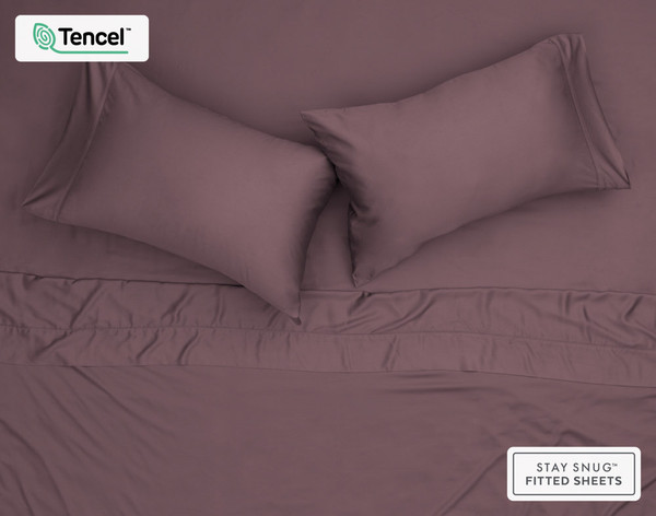 Overhead picture of BeechBliss TENCEL™ Modal Sheet Set in Inkberry.