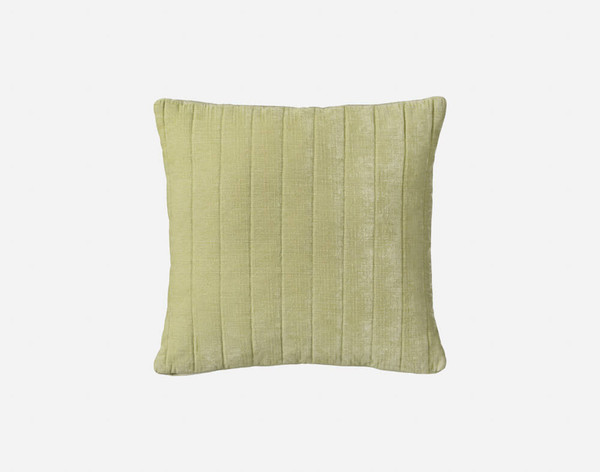 Front view of our Ribbed Chenille Square Cushion Cover in Green against a white background.