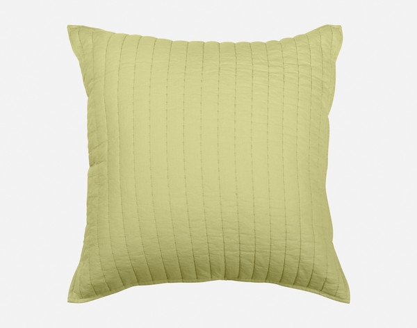 Front view of our Linen Cotton Euro Sham in Green sitting against a solid white background.