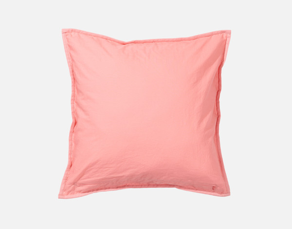 Reverse of our Linen Cotton Square Cushion Cover in Fuchsia to show its solid cotton reverse.