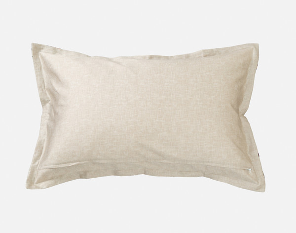 Front view of the linen-style reverse of our Marsala Pillow Sham sitting against a solid white background.