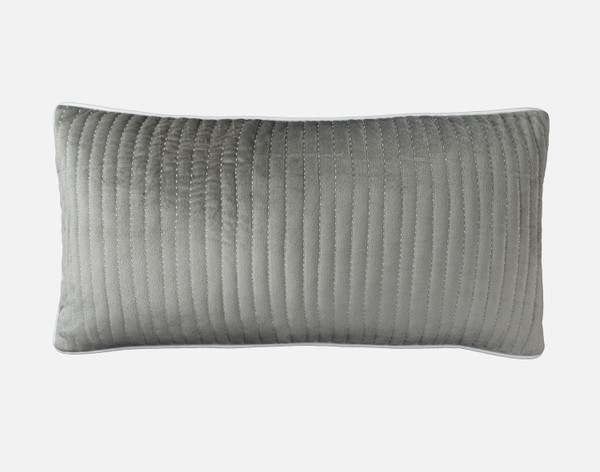 Front view of our green velvet Whim Boudoir Pillow Cover resting against a solid white background.