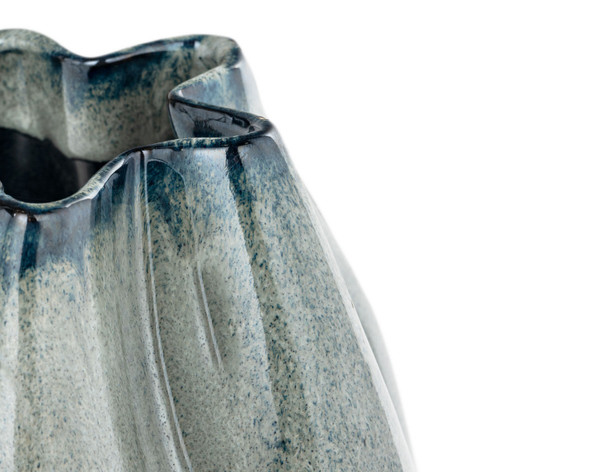 Close-up of the waving opening for our Omura Ceramic Table Vase.