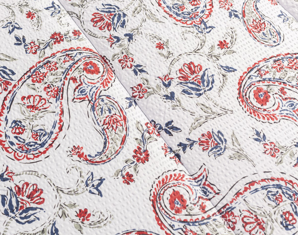 Close-up on the ____ pattern on our Henley Recycled Polyester Comforter Set.