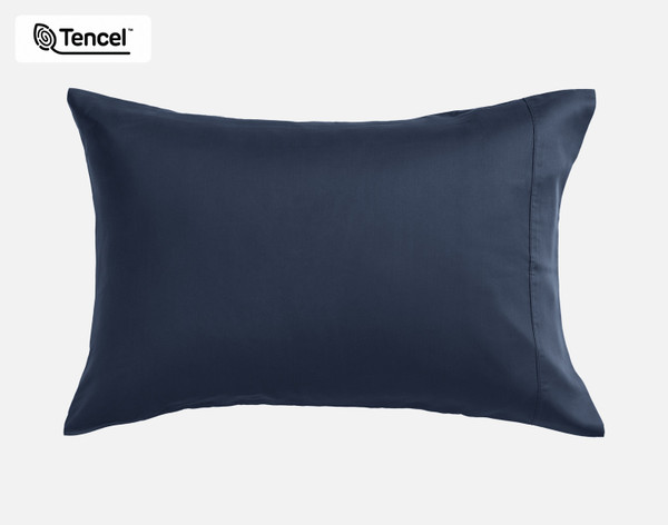 Front view of our BeechBliss TENCEL™ Modal Pillowcase in Deep Space resting against a solid white background.