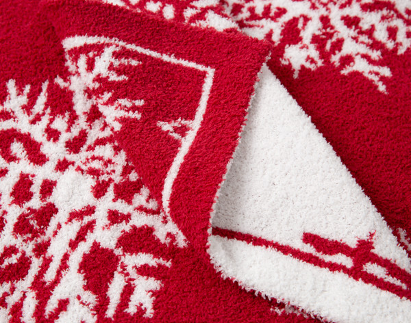 The folded corner of our Snowfall Chenille Jacquard Throw.