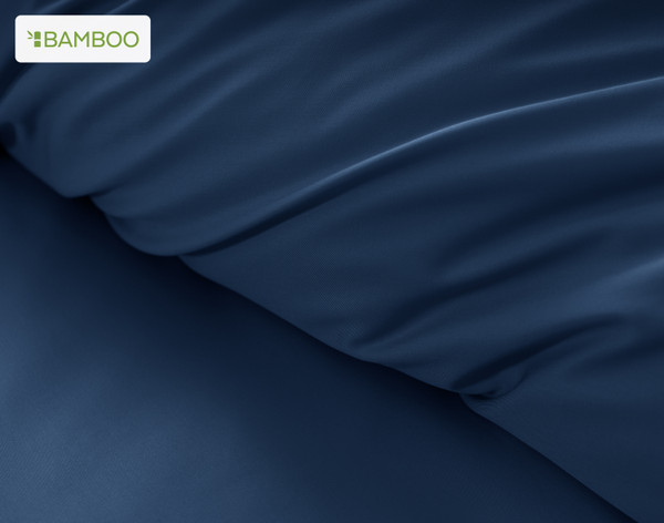 Close-up of the smooth surface of our Bluewater Bamboo Moon Duvet Cover Set.