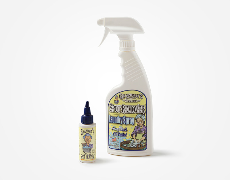 Grandma's Spot Remover comes in both a 59ml squeeze bottle, and a 16oz spray bottle.