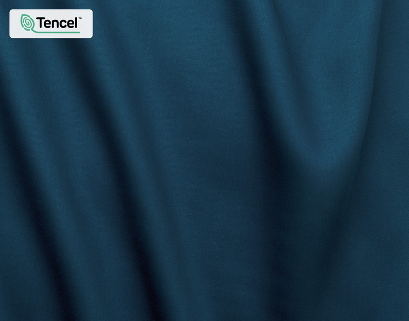 BeechBliss TENCEL™ Modal Duvet Cover in Seaport, a deep blue colour, close-up.