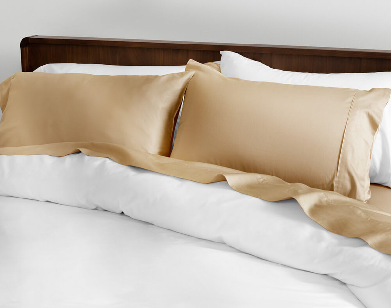 Cotton Sateen Sheet Set in Khaki.