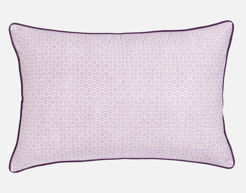 Esprit Pillow Sham reverses to a light pink and purple link print.