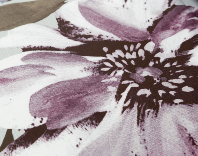 Close-up of a purple flower on our Fiona Floral Bedding Collection.