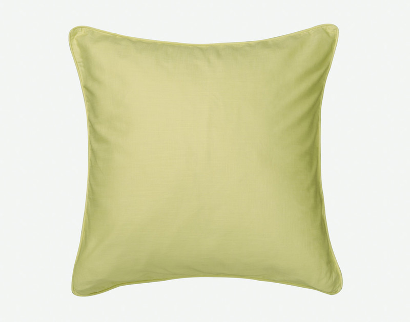 Our Linen Look Euro Sham in Willow Light Green sitting on a white background.