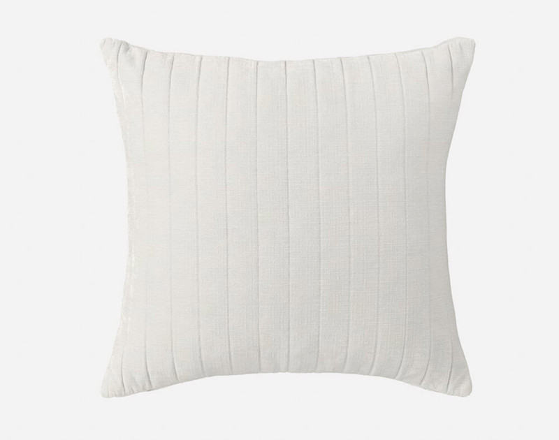 Front view of our Ribbed Chenille Euro Sham in Cloud White on a blank background.