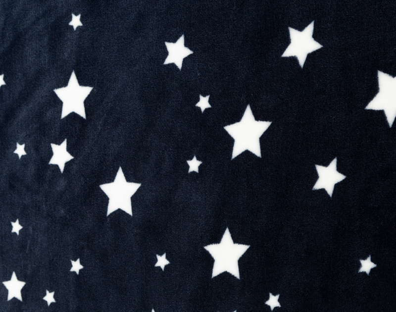Close-up on the plush surface on our Kid's Fleece Velveteen Throw in Star.