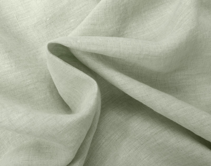 Textured shot of Vintage Washed European Linen Pillowcases in Sagebrush Green.