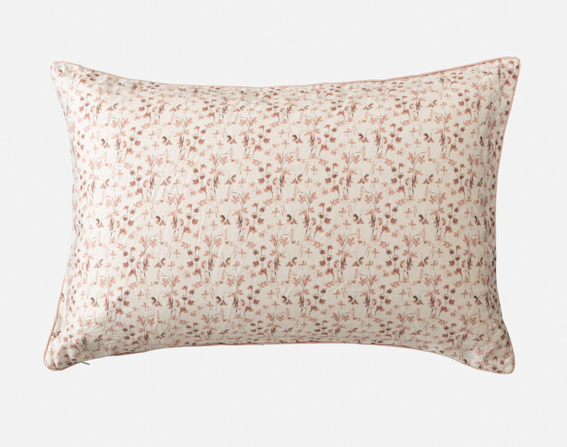 Front view of the reverse on our Cordelia Pillow Sham sitting against a solid white background.