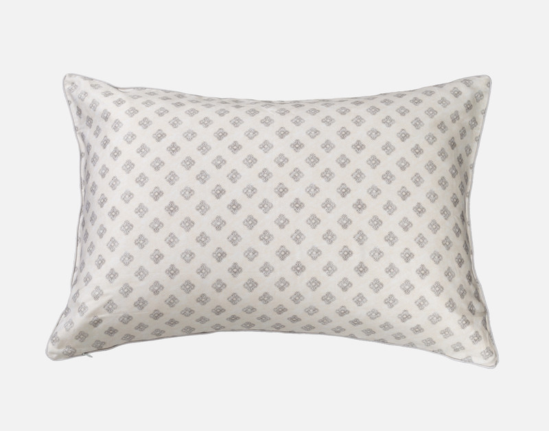 Front view of the reverse on our Bombay Pillow Sham with coordinating diamond medallion pattern sitting against a solid white background.