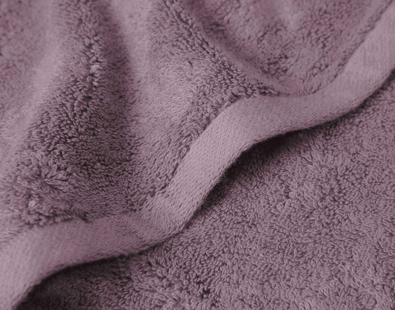 Close-up on the solid edge of our Modal Cotton Towels in Lilac Ash.
