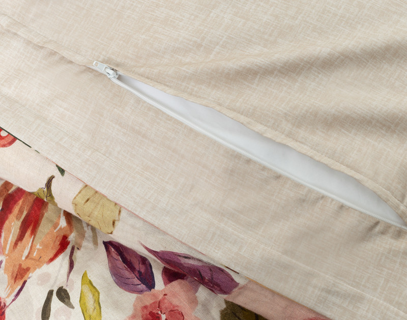 Zipper enclosure on the linen-style reverse side of our Marsala Duvet Cover.