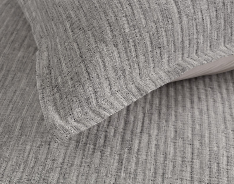 Close-up on the corner of our Ancora Pillow Sham.