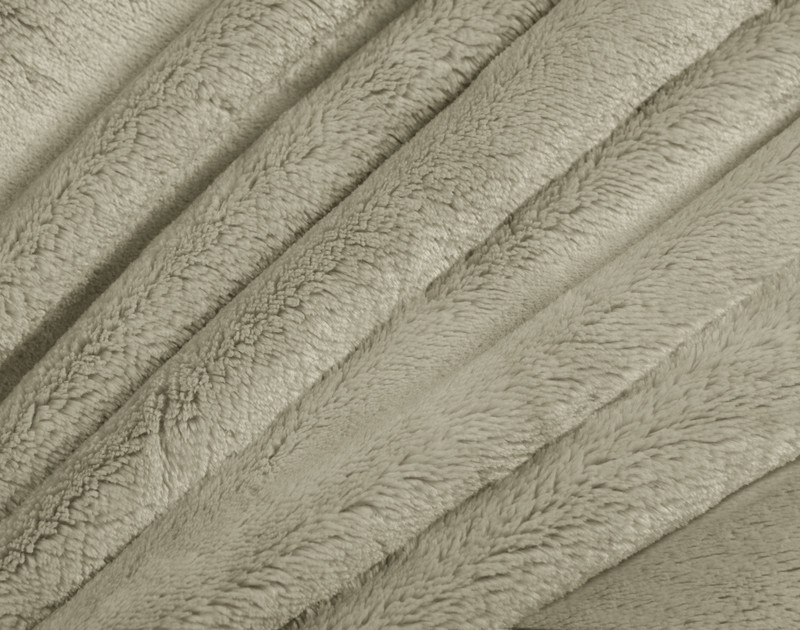 Close-up of some bunched up fabric from our Cashmere Touch Fleece Blanket in Mushroom.