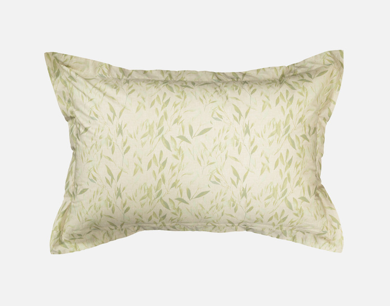 Back view of the leaf print reverse on our Medlow Pillow Sham.