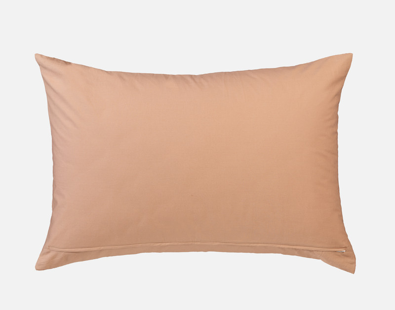 Reverse view of our Canyonlands Pillow Sham to show its smooth cotton percale backing.