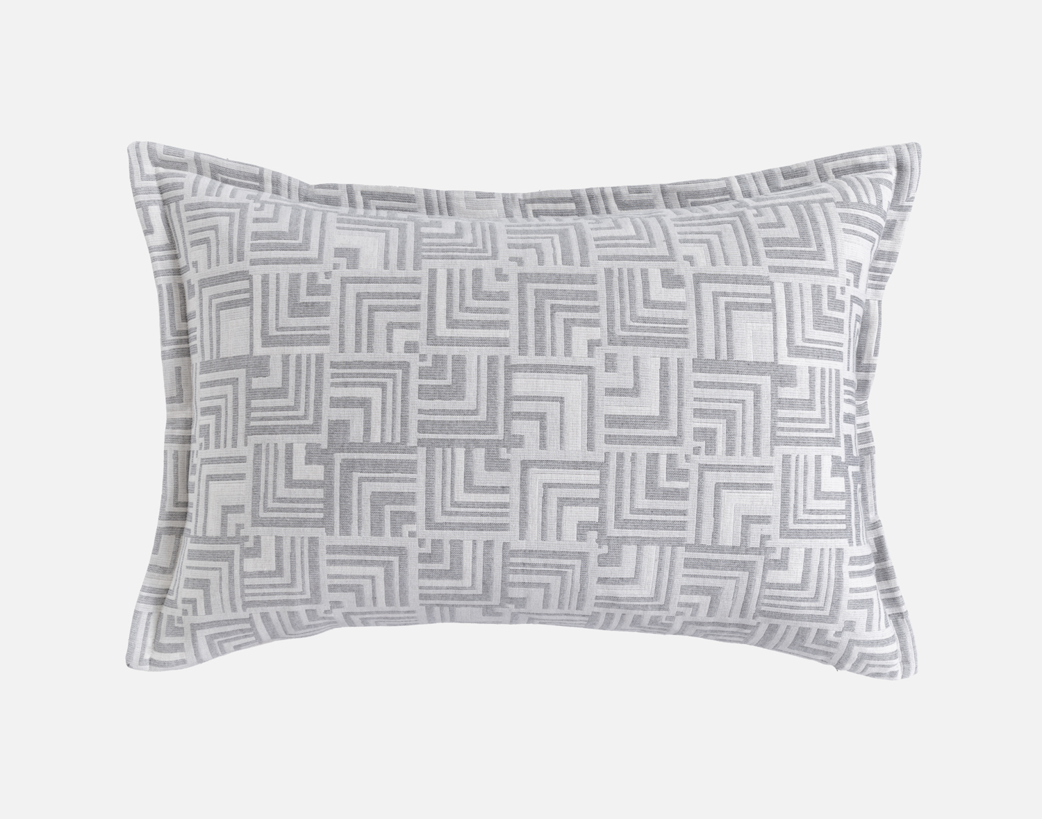 Front view of the reverse on our Centro Pillow Sham sitting against a solid white background.