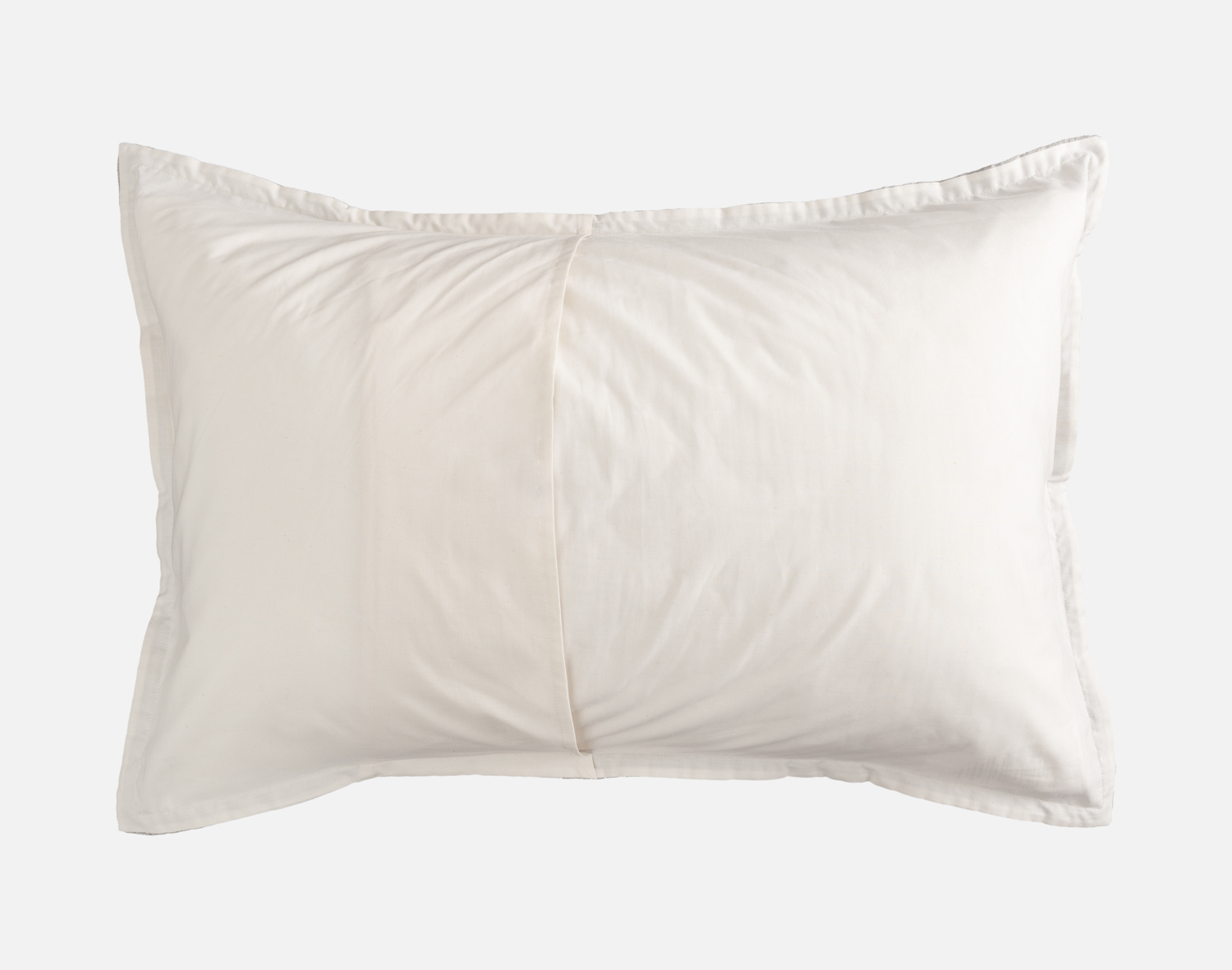 Front view of the reverse on our Ancora Pillow Sham sitting against a solid white background. 