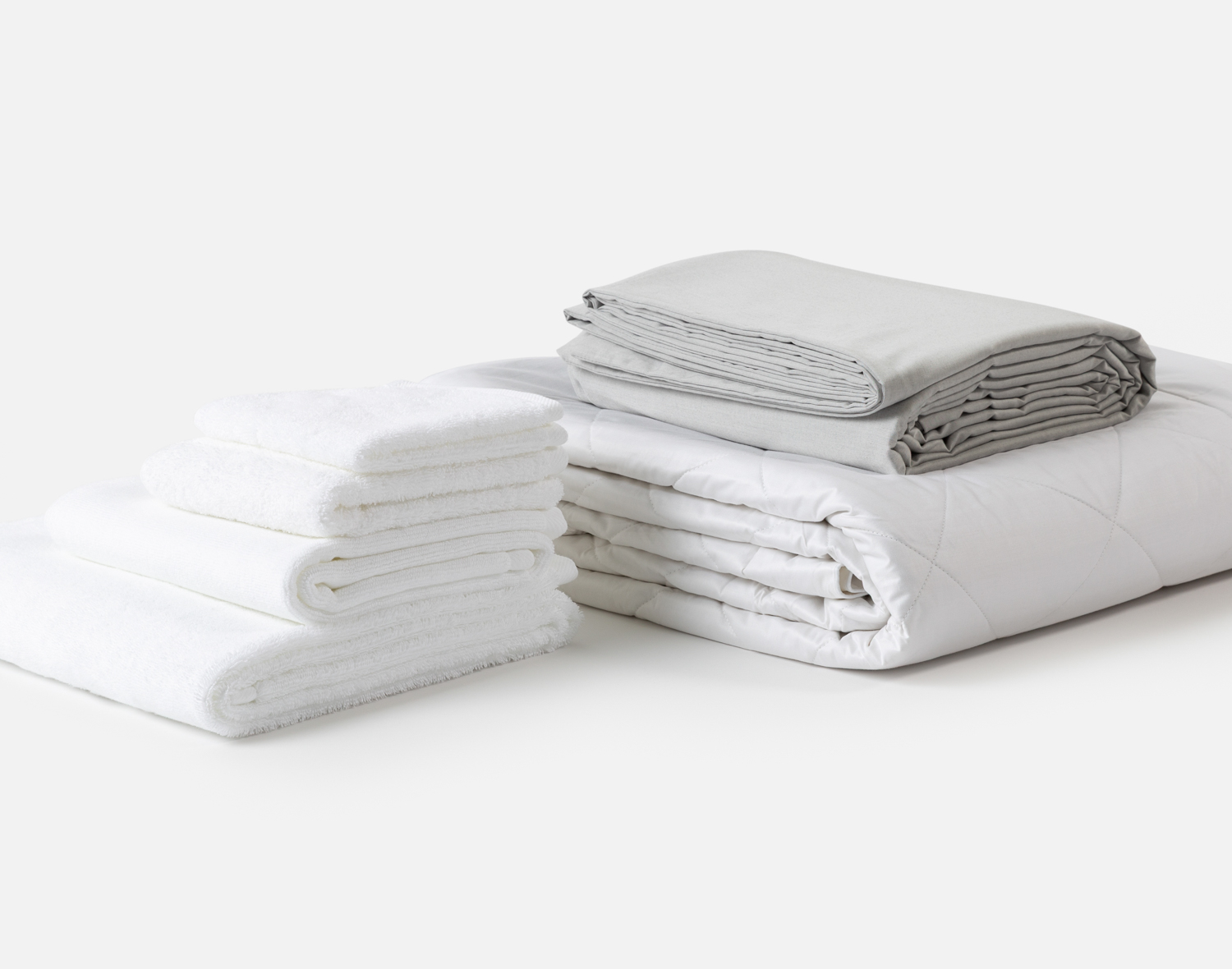 6-Piece Bath & Bedding Essentials Bundle - Charcoal White,