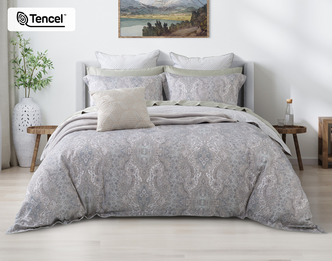 Bayview Duvet Cover, Paisley, Green,