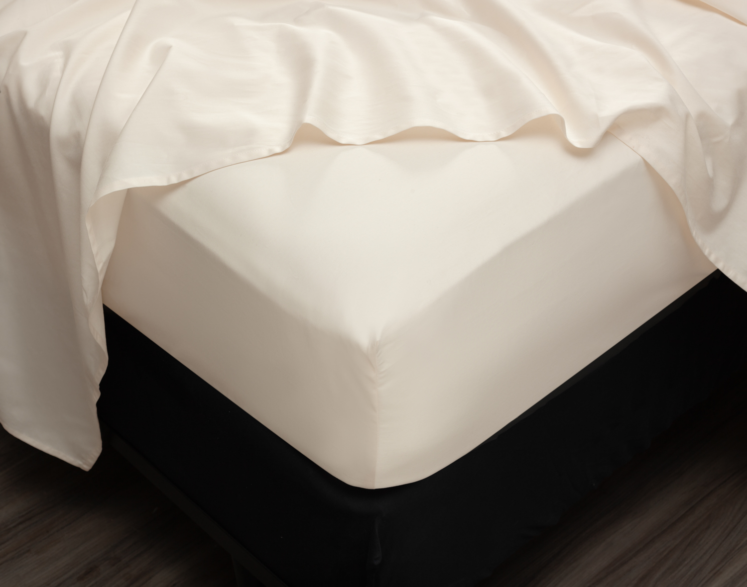Undyed & Unbleached Organic Cotton Sateen Fitted Sheet, GOTS Certified, Beige,