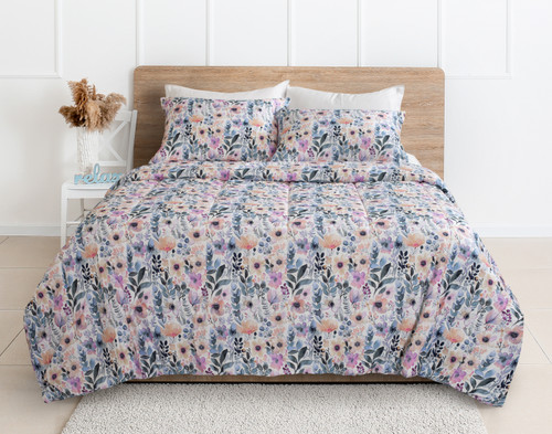 Emma Cotton Comforter Set, Floral,