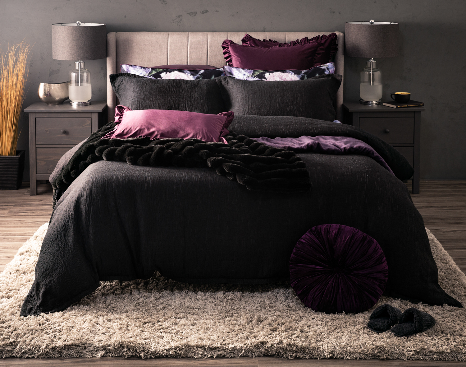 Raven Duvet Cover, TENCEL Lyocell, Black,