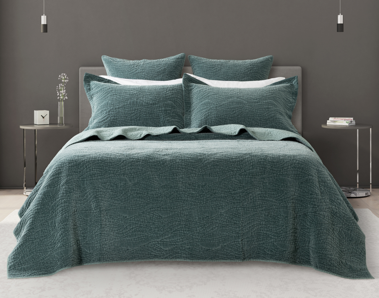 Meander Quilt Set, Geometric, Green,