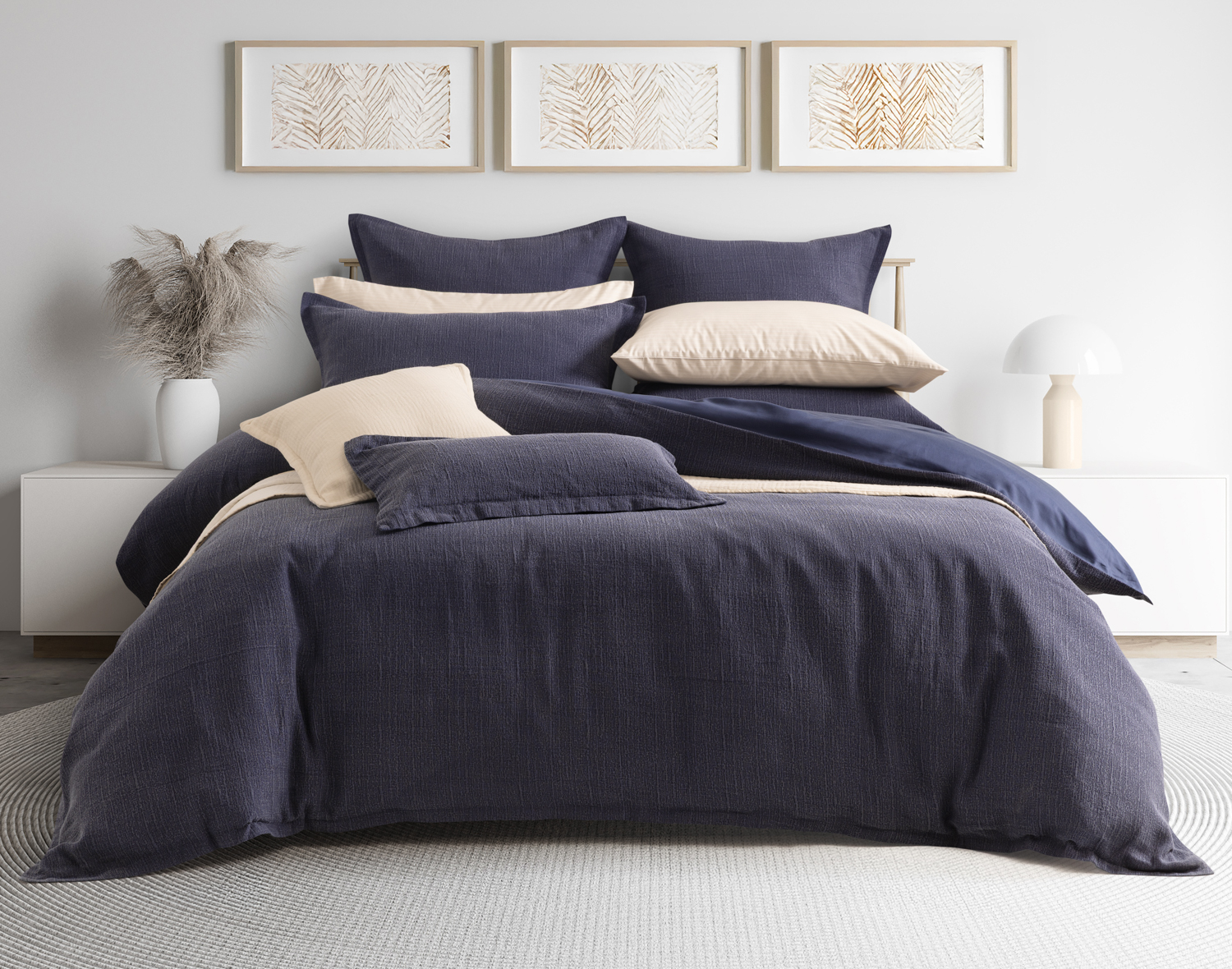 Deep Dive Duvet Cover, TENCEL Lyocell Set, Textured, Blue,