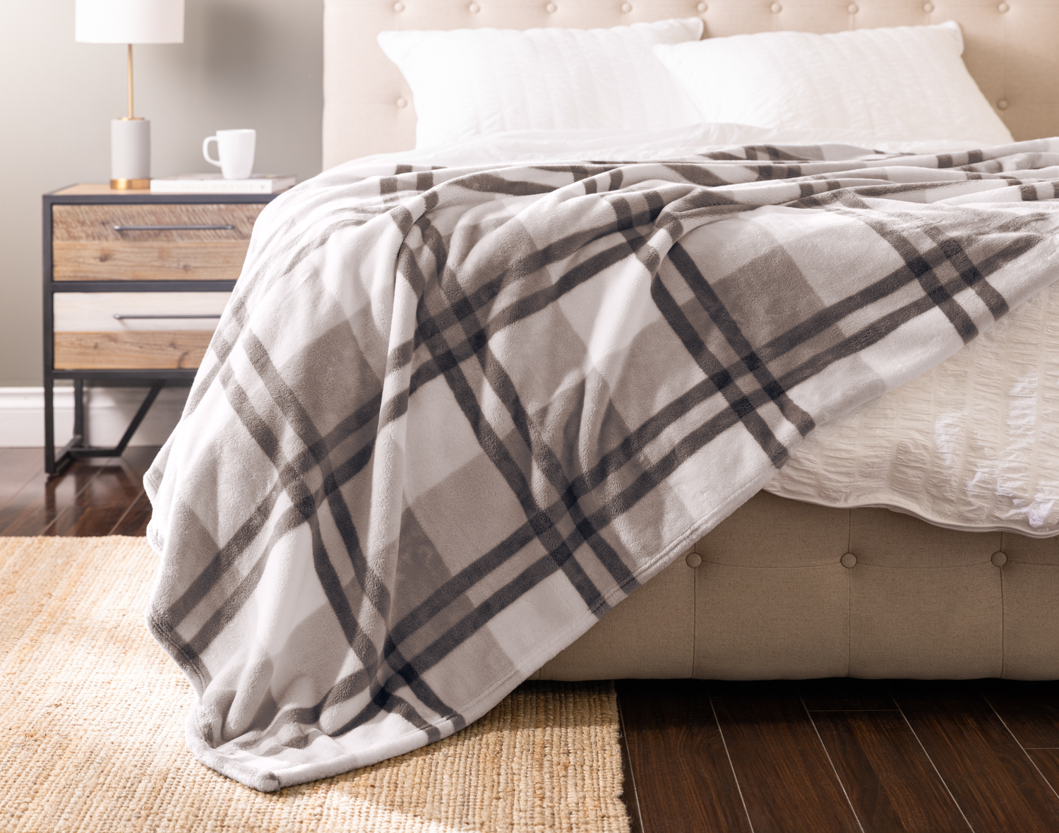 Plaid Cashmere Touch Fleece Blanket