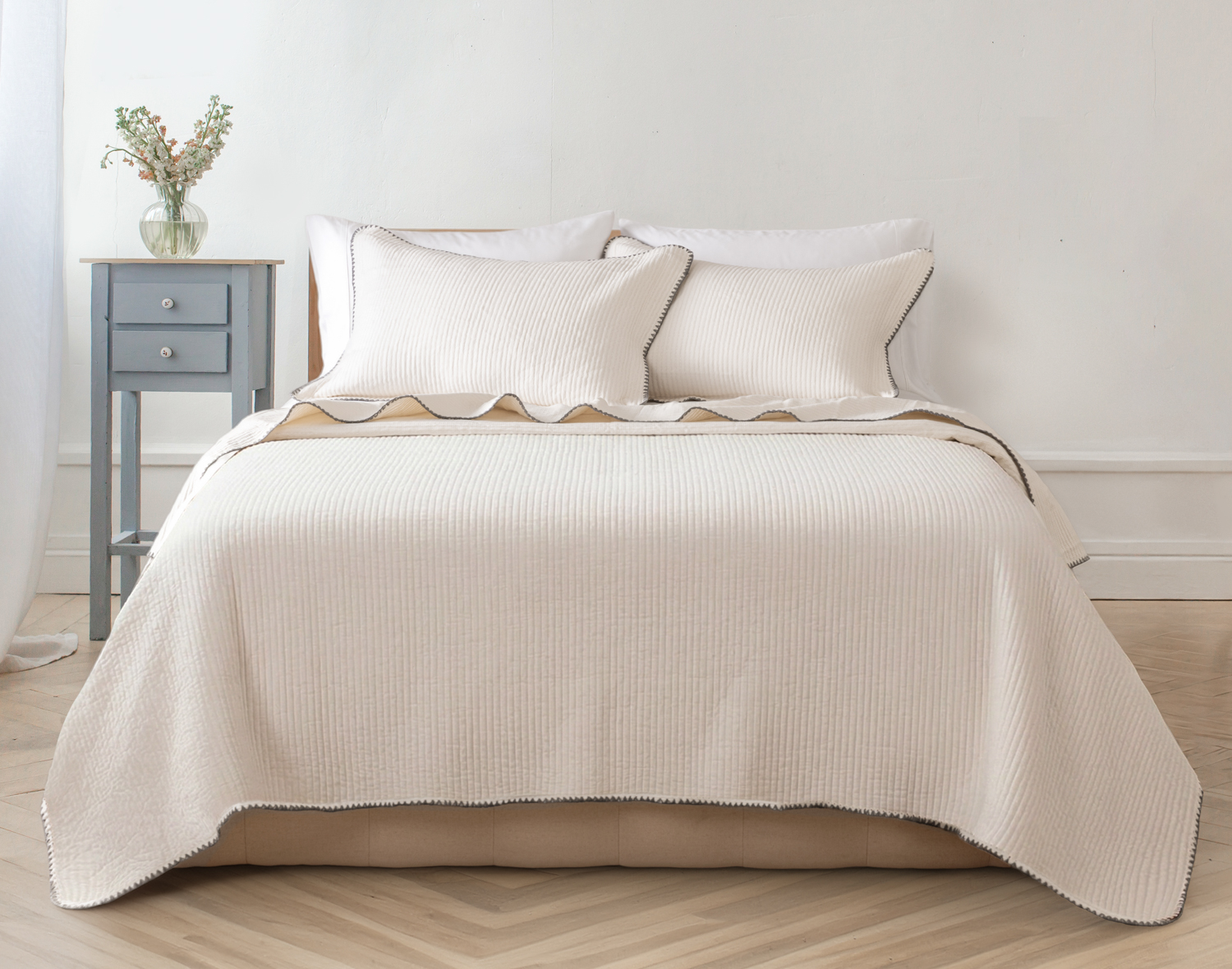 Ines Quilt Set, Beige,